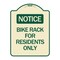 Signmission Bike Rack for Residents Only Heavy-Gauge Aluminum Architectural Sign, 24" x 18", TG-1824-24307 A-DES-TG-1824-24307 - alternate 1